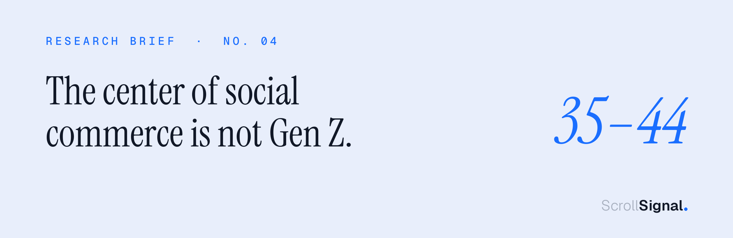 The social commerce buyer is 35 to 44, not Gen Z.